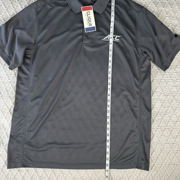 Clique ACC Performance Polo Shirt XL Gray Embroidered Dri-Fit NWT - Picture 6 of 7